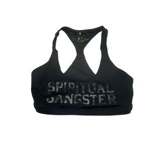 Spiritual gangster black sports bra size small